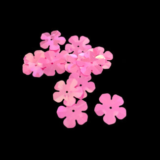 Iridescent light pink flower sequins - size 20 mm - weight 5 g