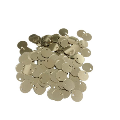Round light golden sequins - size 8 mm - weight 5 g
