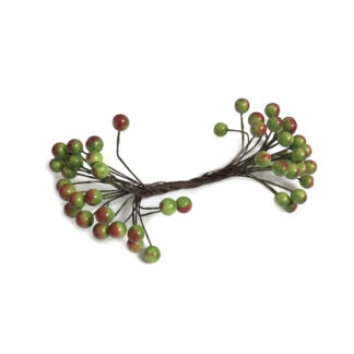 Yellowish green and red berry decoration - length 130 mm
