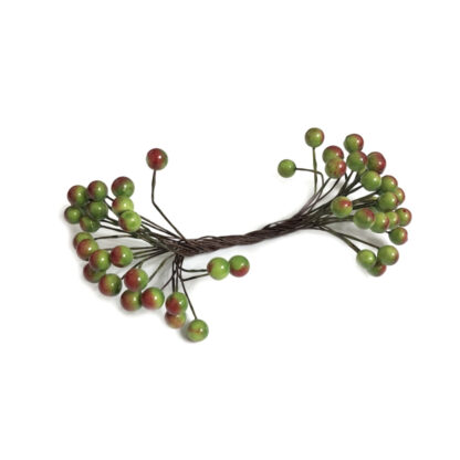 Yellowish green and red berry decoration - length 130 mm