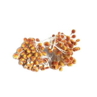 Frosted orange flower stamens - length 55 mm