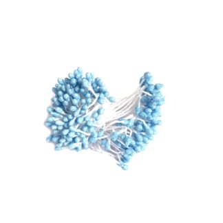 Glittery light blue flower stamens - length 60 mm