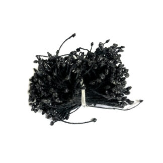 Glittery black flower stamens - length 55 mm