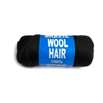 Brazil wool black hair acrylic knitting yarn - weight 70 g
