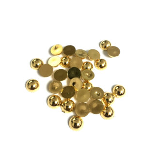Flat-back round golden plastic cabochons - diametre 6 mm - weight 5 g