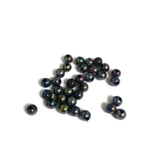 Round blue and pink iridescent loose beads - diametre 6 mm - weight 50 g
