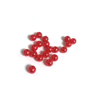 Pearly round red plastic beads - diametre 10 mm - weight 50 g