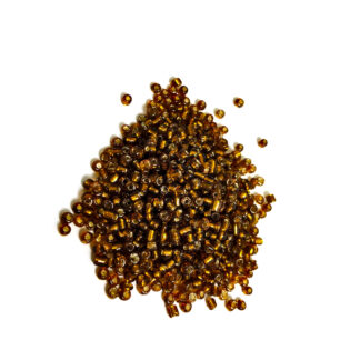 Yellow brown seed beads - size 2 mm - weight 50 g