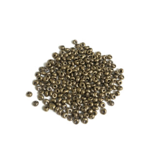 Round golden brown seed beads - size 3 mm - weight 50 g