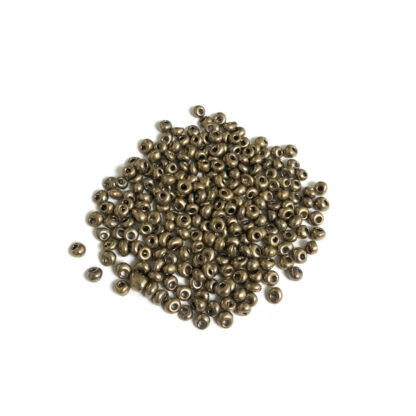 Round golden brown seed beads - size 3 mm - weight 50 g