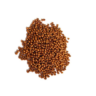 Round orange brown seed beads - size 2 mm - weight 50 g
