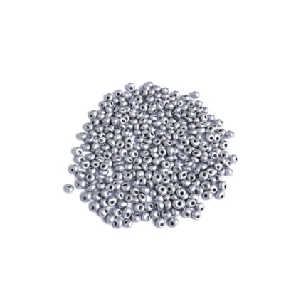 Round silvery grey seed beads - size 2.2 x 2.8 mm - weight 50 g