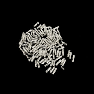 Silvery twisted bugle seed beads - size 2 x 7 mm - weight 43 g