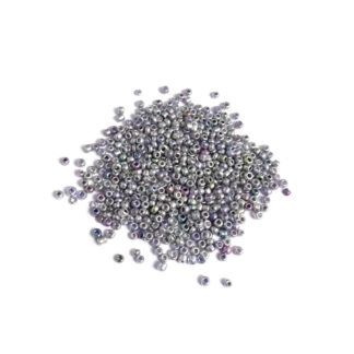 Iridescent silvery grey seed beads - size 2.5 mm - weight 44 g