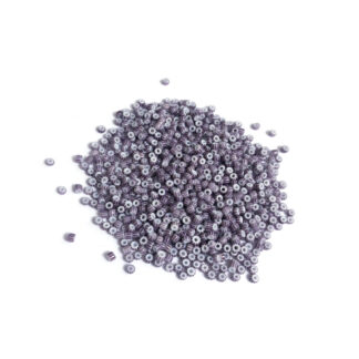 White and greyish dark purple seed beads - size 2.3 mm - weight 46 g