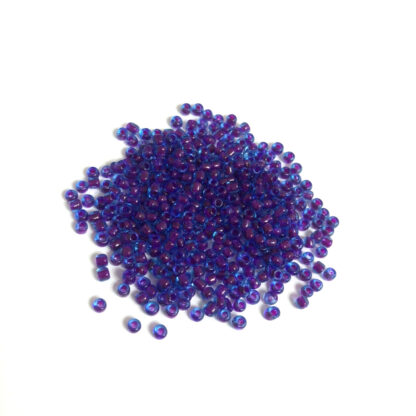 Round blue and light purple seed beads - size 2.5 mm - weight 45 g
