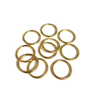 Golden metal jump rings - diametre 20 mm - 10 pieces