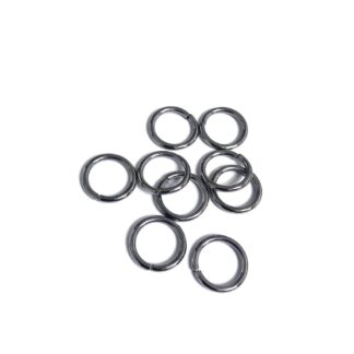 Dark grey metal jump rings - diametre 12 mm - 20 pieces