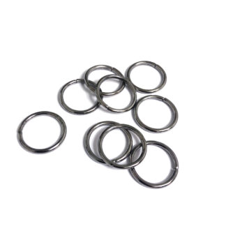 Dark grey metal jump rings - diametre 20 mm - 10 pieces