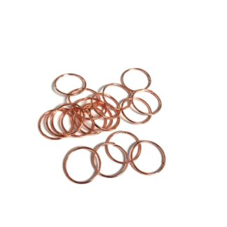 Copper-coloured metal jump rings - diametre 13.5 mm - weight 10 g