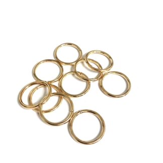 Golden metal jump rings - diametre 20 mm - 10 pieces