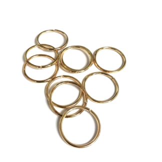 Golden metal jump rings - diametre 25 mm - 10 pieces
