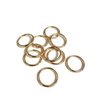 Golden metal rings - 10 pieces - diametre 18.5 mm