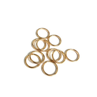 Golden metal jump rings - diametre 16 mm - 10 pieces