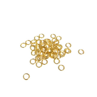 Golden metal jump rings - diametre 5 mm - weight 10 g