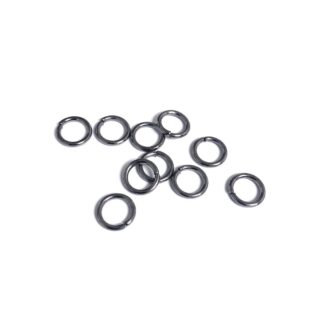 Dark grey metal jump rings - diametre 10 mm - 10 pieces