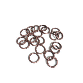 Bronze-coloured metal jump rings - diametre 12 mm - 20 pieces