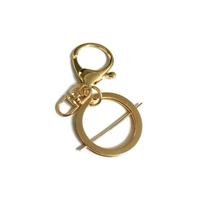 Golden metal key ring - size 30 x 67 mm