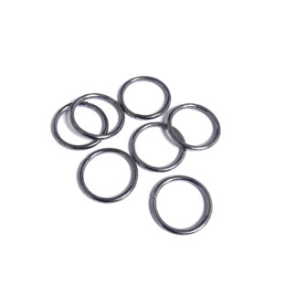 Dark grey metal jump rings - diametre 16 mm - 20 pieces