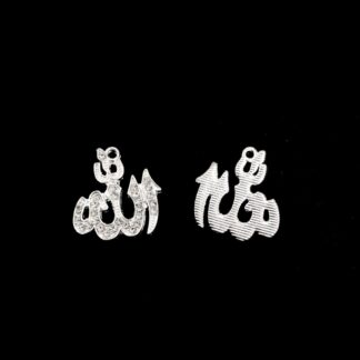 Clear rhinestones silvery metal anchor pendant - size 21 mm
