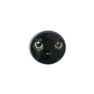 Round dome black and white animal face picture cabochon - diametre 24 mm