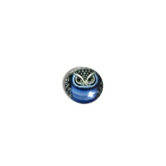 Round dome black white and blue picture cabochon - diametre 16 mm