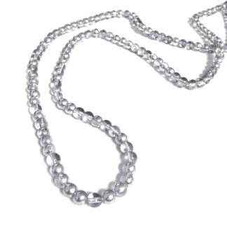 Round transparent silvery beads by strand - diametre 6 mm - length 80 cm