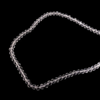 Faceted transparent glass beads by strand - diametre 6 mm - length 45.5 cm