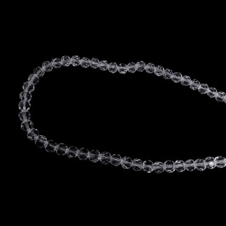 Faceted transparent glass beads by strand - diametre 6 mm - length 53 cm