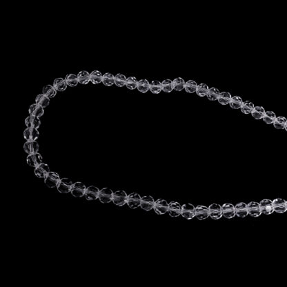 Faceted transparent glass beads by strand - diametre 6 mm - length 53 cm