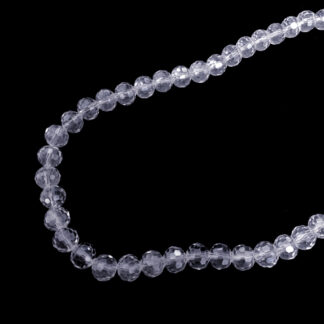 Faceted round transparent beads by strand - diametre 8 mm - length 54 cm