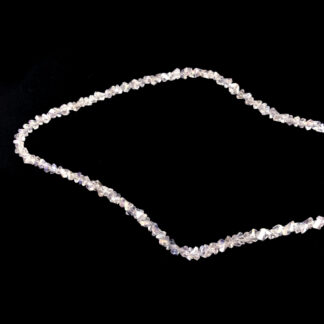 Faceted triangular iridescent transparent beads by strand - diametre 4.5 mm - length 39 cm