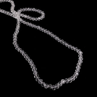 Faceted round transparent glass beads by strand - diametre 4.5 mm - length 47 cm