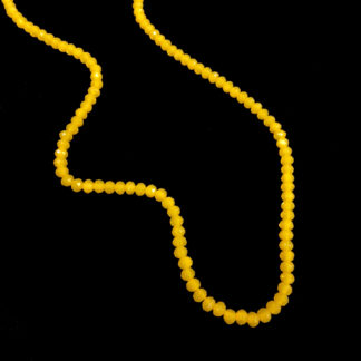 Faceted round yellow glass beads by strand - size 5 mm - length 47 cm