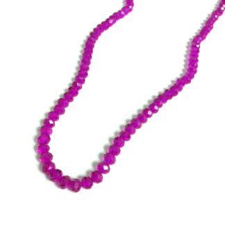 Faceted round pink beads by strand - diametre 5.5 mm - length 44 cm
