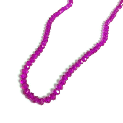 Faceted round pink beads by strand - diametre 5.5 mm - length 44 cm