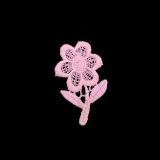 Light pink lace flower with leaves - size 31 x 53 mm