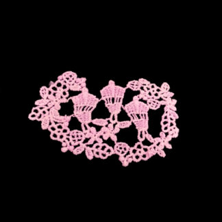 Light pink lace flowers and bird houses - size 55 x 80 mm
