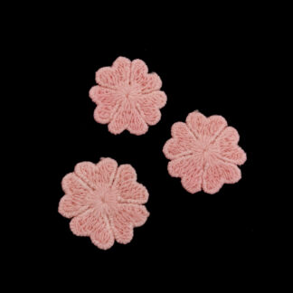 Reddish pink lace flower - diametre 30 mm - 3 pieces