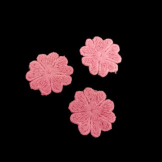Reddish pink lace flower - diametre 32 mm - 3 pieces